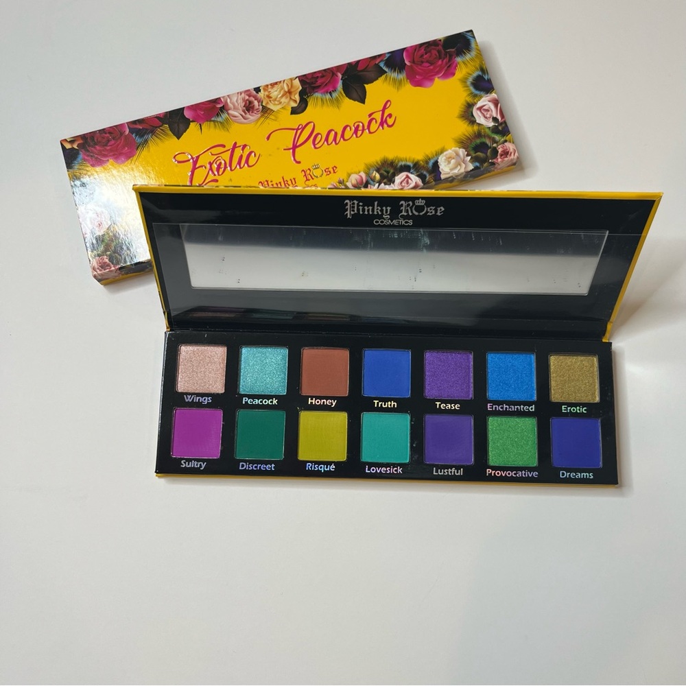 Pink Rose Exotic Peacock Eyeshadow Palette - Vibrant Colors